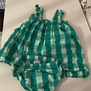 Hanna Andersson Green and White Diaper Cover Set